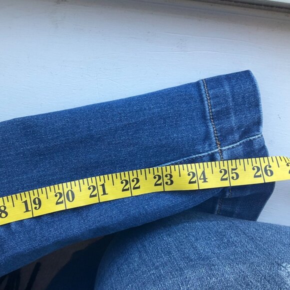 Lane Bryant 16 S Dark Wash Denim Bib Overalls Straight Adjustable Grunge Casual - Picture 4 of 12